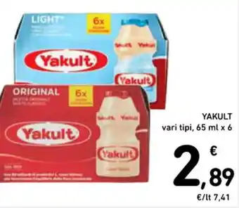 Spazio Conad YAKULT vari tipi, 65 ml x 6 offerta
