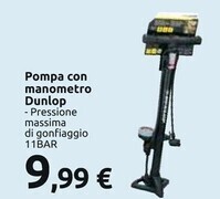 Carrefour Iper Dunlop pompa con manometro offerta