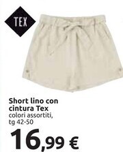 Carrefour Iper Tex short lino con cintura offerta