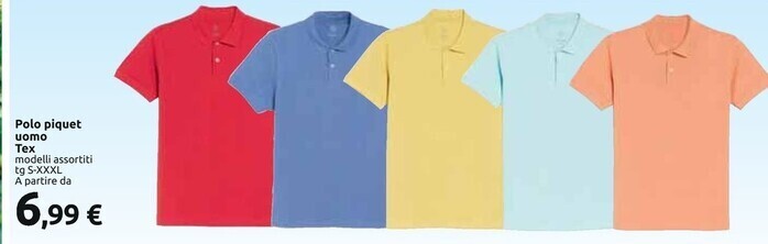 Carrefour Iper Tex polo piquet uomo offerta