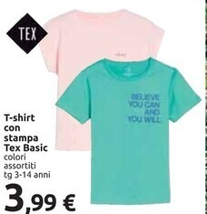 Carrefour Iper Tex basic t-shirt con stampa offerta