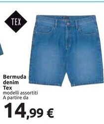 Carrefour Iper Tex bermuda denim offerta
