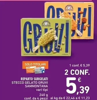Spazio Conad Sammontana reparto surgelati stecco gelato gruvi offerta