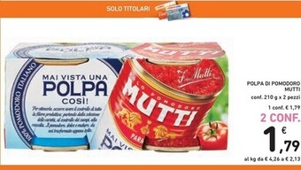 Spazio Conad Mutti polpa di pomodoro offerta
