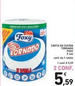 Spazio Conad Foxy carta da cucina tornado offerta