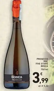 Spazio Conad Bosca prosecco doc five stars offerta