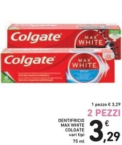 Spazio Conad Colgate dentifricio max white offerta