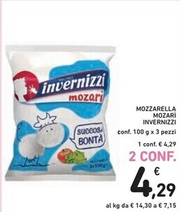 Spazio Conad Invernizzi mozzarella mozari offerta