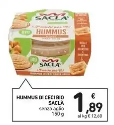 Spazio Conad Saclà hummus di ceci bio offerta