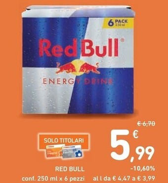 Spazio Conad Red bull energy drink offerta