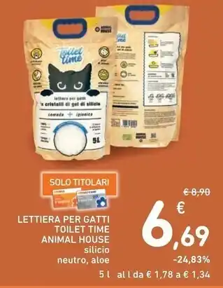 Spazio Conad Animal house lettiera per gatti toilet time offerta