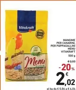 Spazio Conad Vitakraft mangime per canarini, per pappagallini menu offerta