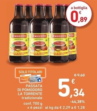 Spazio Conad La torrente passata di pomodoro offerta