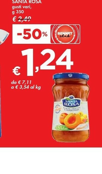 Bennet Santa rosa Confettura Extra Albicocche 350 G(ml) offerta