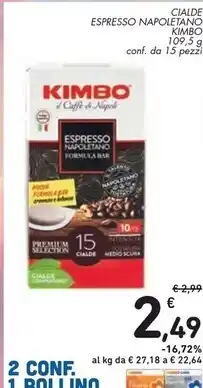 Spazio Conad Kimbo cialde espresso napoletano offerta