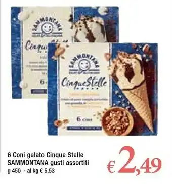 A&O Sammontana Cornetto Cinque Stelle Alla Panna offerta