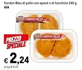 Iper La Grande Aia cordon bleu di pollo con speck o di tacchino 245 g offerta