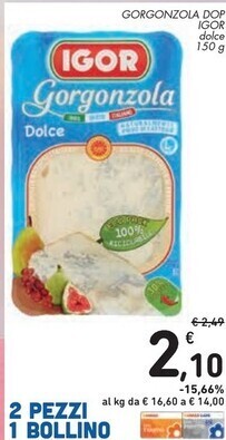 Spazio Conad Igor gorgonzola dop dolce offerta