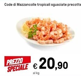Iper La Grande Code di mazzancolle tropicali sgusciate precotte offerta