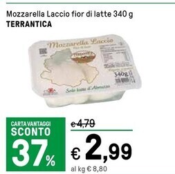Iper La Grande Terrantica mozzarella laccio fior di latte offerta
