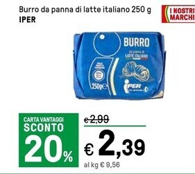 Iper La Grande Iper burro da panna di latte italiano offerta