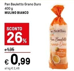 Iper La Grande Mulino bianco pan bauletto grano duro offerta