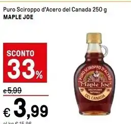 Iper La Grande Maple joe puro sciroppo acero del canada offerta