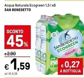 Iper La Grande San benedetto acqua minerale ecogreen offerta