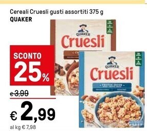 Iper La Grande Quaker cereali cruesli offerta