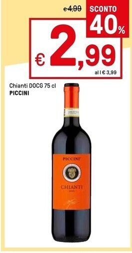 Iper La Grande Piccini chianti docg offerta