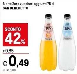 Iper La Grande San benedetto bibite zero zuccheri aggiunti offerta