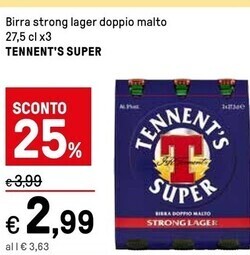 Iper La Grande Tennent's birra strong lager doppio malto offerta