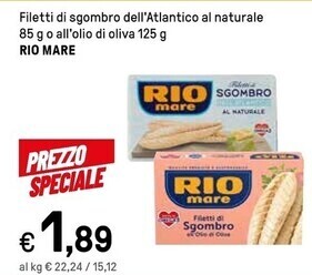 Iper La Grande Rio mare filetti di sgombro dell'atlantico al naturale offerta