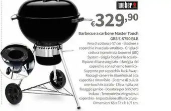 Weber barbecue a carbone master touch gbs e-5750 blk