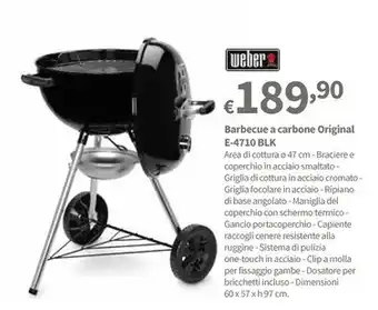 Weber barbecue a carbone original e-4710 blk