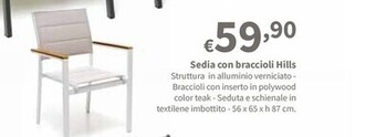 Progress Sedia con braccioli hills offerta