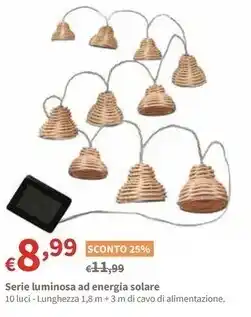 Progress Serie luminosa ad energia solare offerta