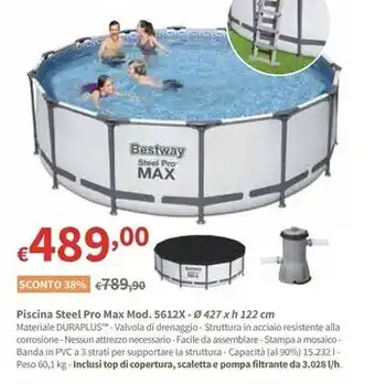 Piscina steel pro max mod. 5612x ø 427 x h 122 cm