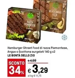 Iper La Grande Le bontà dello zio hamburger street food di razza piemontese offerta