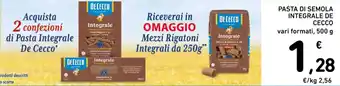 DE CECCO PASTA DI SEMOLA INTEGRALE 500 g