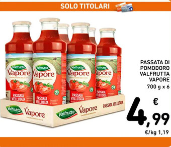 Spazio Conad VALFRUTTA PASSATA DI POMODORO VAPORE 700 g x 6 offerta