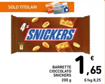Spazio Conad BARRETTE CIOCCOLATO SNICKERS 200 g offerta
