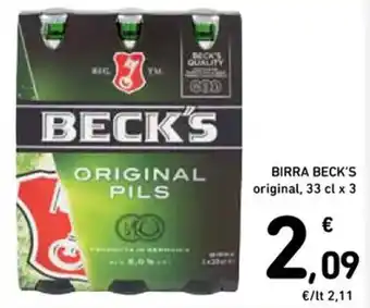 Spazio Conad BIRRA BECK'S original, 33 cl x 3 offerta