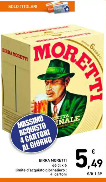Spazio Conad BIRRA MORETTI 66 cl x 6 offerta