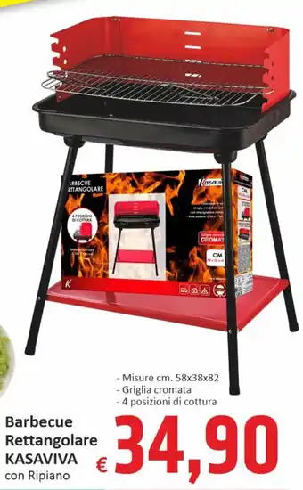 Paghi Poco KASAVIVA Barbecue Rettangolare - Misure cm. 58x38x82 offerta