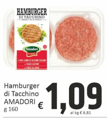 Paghi Poco Hamburger di Tacchino AMADORI g 160 offerta
