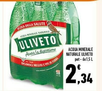 Conad Uliveto Acqua Minerale Naturale 1500 G(ml) offerta