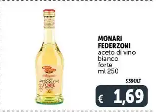 Monari federzoni aceto di vino bianco forte ml 250