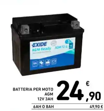 Spazio Conad BATTERIA PER MOTO AGM 12V 3AH offerta