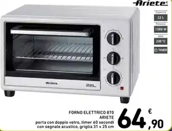 Spazio Conad FORNO ELETTRICO 870 ARIETE 31 x 25 cm offerta